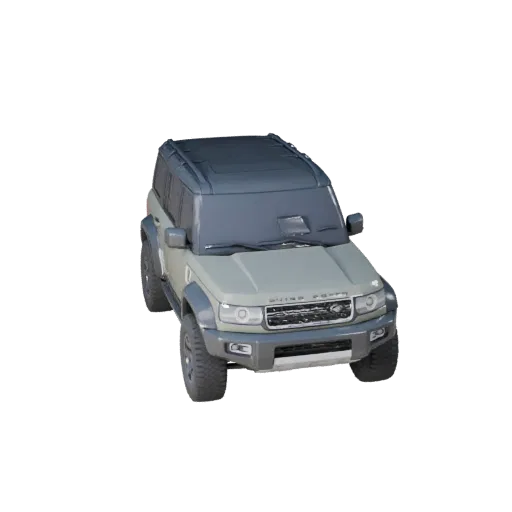 3D модель внедорожника Land Rover, вид в игровом окне с трех четвертей, готовый для Unreal Engine игровой ассет с увеличенным