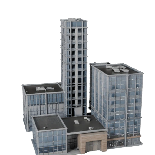 Kit Modular de Escritório Baixo Poli 3D para Jogos e VR