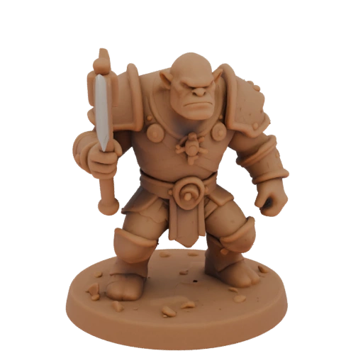 Средневековый орк воин миниатюра STL