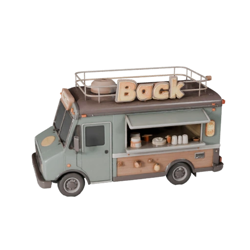 3D модель фудтрака для Unity - Низкополигональный игровой ассет (Legacy)