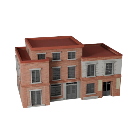 Низкополигональная средиземноморская вилла 3D модель для игр и VR