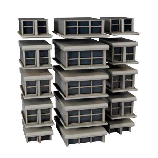 Ziegel Fassade 3D Modell für Blender - Render-Asset für Architektur