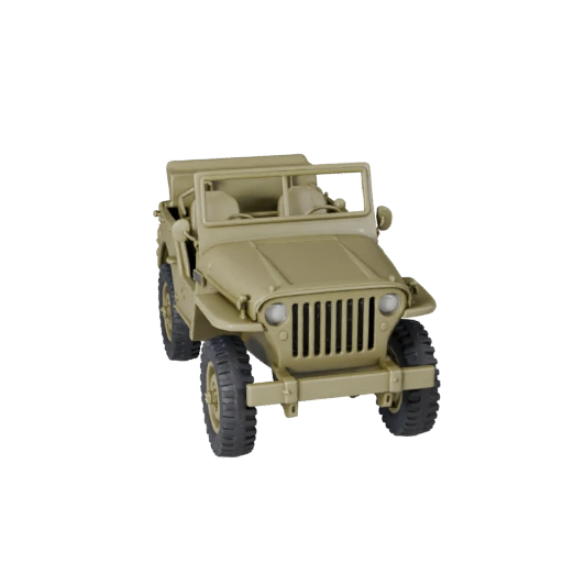 Печатный военный джип времен второй мировой войны STL 3D модель - Дисплей