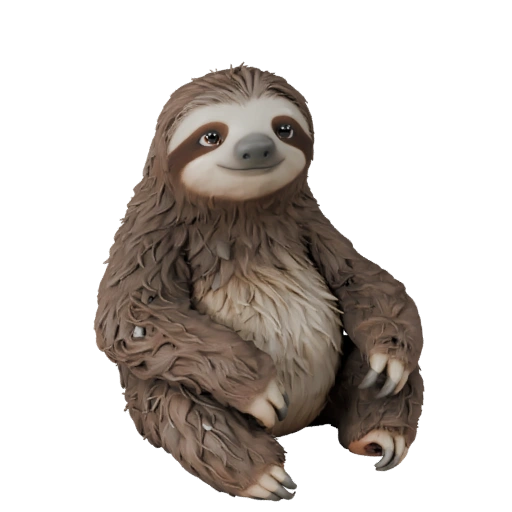 Мультяшный ленивец 3D модель - Стилизованный ассет для анимации | Бесплатно