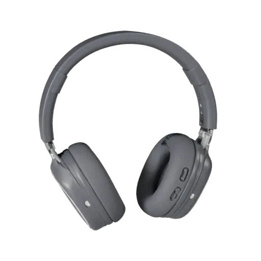 Реалистичная 3D-модель Studio Earbuds, трехчетвертной студийный рендер, показывающий мягкие амбушюры, носимый масштаб.