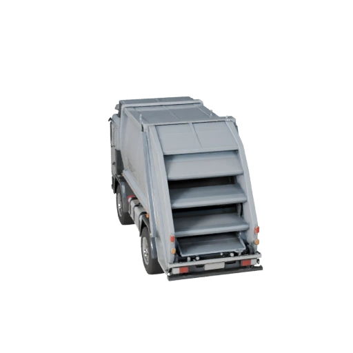 Низкополигональный мусоровоз 3D модель для Unity и Unreal