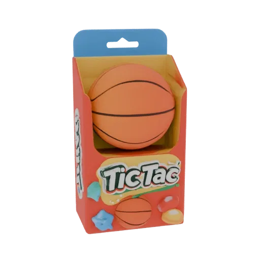 3D модель игрушки "Баскетбольный мяч" в коробке Tic Tac, готовая для 3D-печати и игр