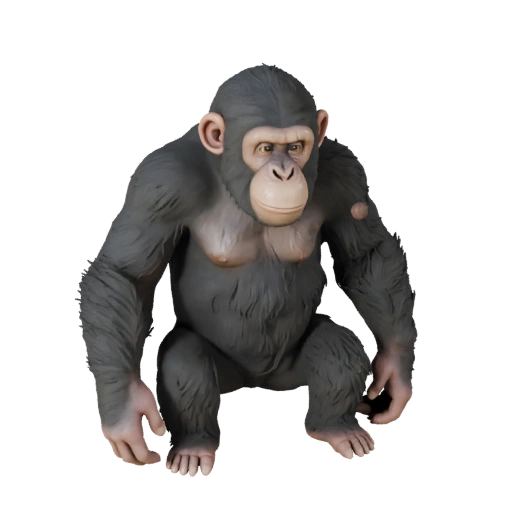 Шимпанзе 3D модель для Blender - PBR ресурс с текстурами | PBR