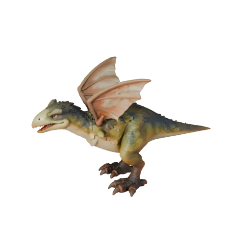 Мультяшный Птеродактиль 3D Модель - Стилизованный Ассет для Анимации