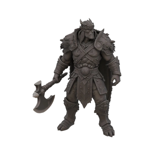 Миниатюра Варвара Драконорожденного в стиле Темного фэнтези STL