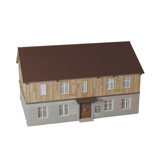 Стилизованный дом ранчо 3D модель - игровой ресурс для архитектуры