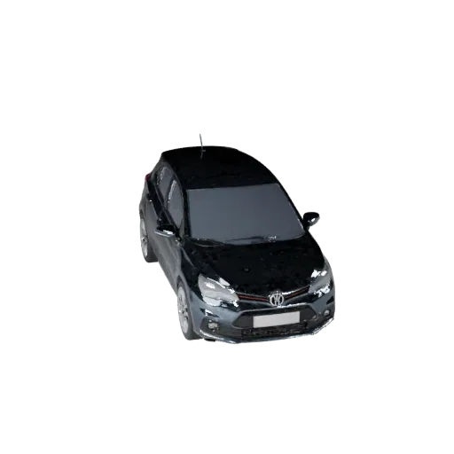 3D модель хэтчбека, вид в три четверти студийный, готовый для Blender транспортный актив с линиями кузова, остеклением, полож
