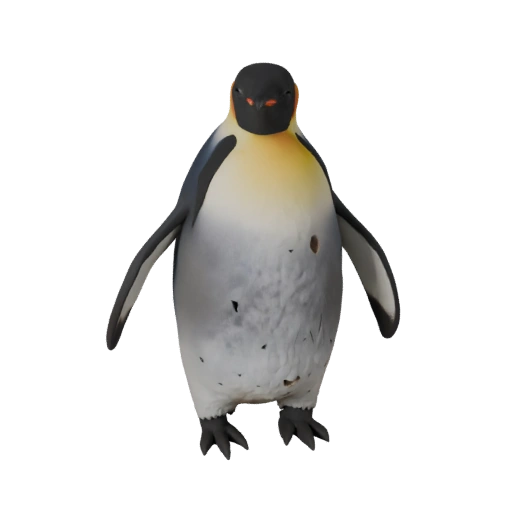 Реалистичный императорский пингвин 3D модель - rigged PBR ассет для игр