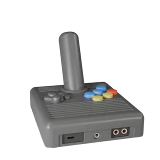 3D-модель Мини-аркадного стика для визуализации продукта, трехчетвертной студийный рендер продукта, показывающий матовый плас