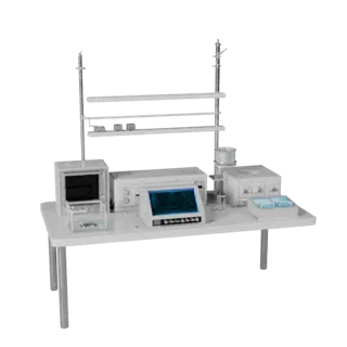 Модульная 3D-модель Ядро Прототипа Реактора, изометрический вид модульного набора, демонстрирующий чистый металл, настольные