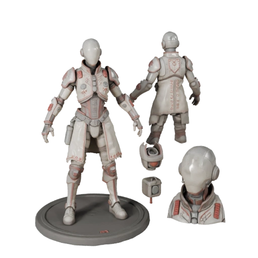 Научная фантастика Бронированный Персонаж НПС Ученый Модель - с ригом