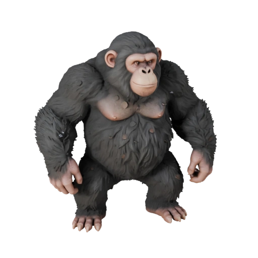 Высокополигональная 3D модель шимпанзе - Детальный STL ресурс для печати