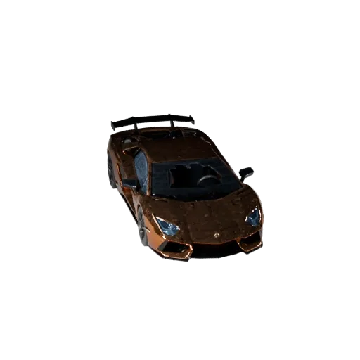 Низкополигональная 3D модель Supercar, вид из игрового видового экрана в три четверти, низкополигональный транспортный актив