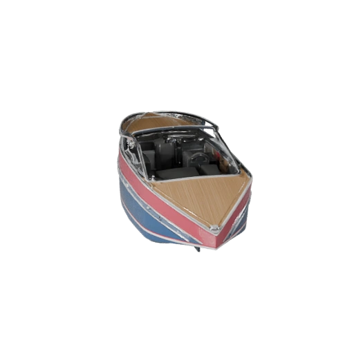 Высокополигональный скоростной катер 3D модель для студийных рендеров PBR