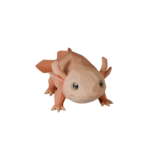Низкополигональный аксолотль 3D модель - Игровой ассет Unity с FBX | Бесплатно