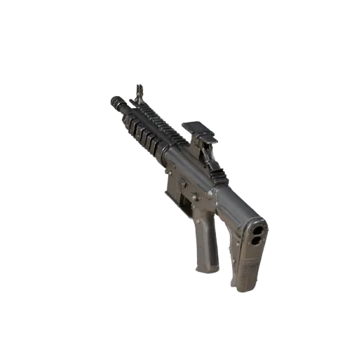 Тактический демонстрационный реквизит с длинным корпусом, печатаемая 3D-модель, изометрический рендер STL, показывающий окраш