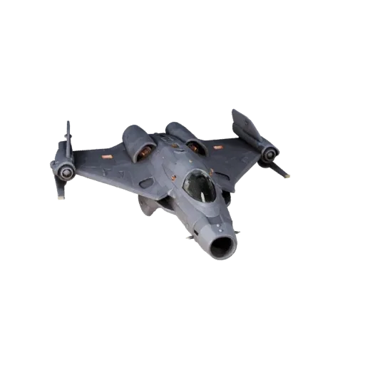3D-модель Starfighter, вид в три четверти из игрового окна, готовый для Unreal Engine объект транспортного средства с боевым
