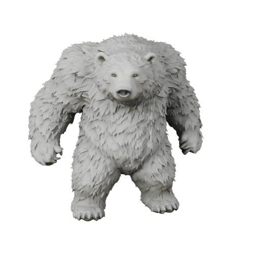 Высокополигональный белый медведь 3D модель - Детальный STL ресурс для печати