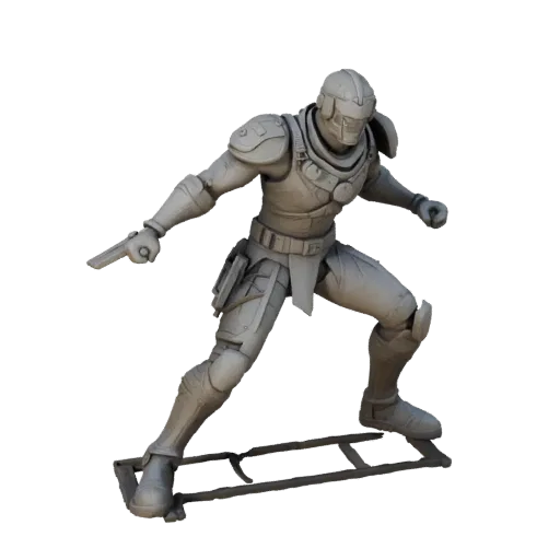 Предварительный просмотр печатаемой 3D-модели STL промышленной подставки для дисплеев, показывающий форму ободка под углом тр