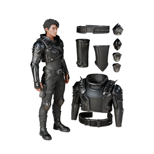 Постапокалиптический командир БОСС Выживший Модель Персонажа - с ригом