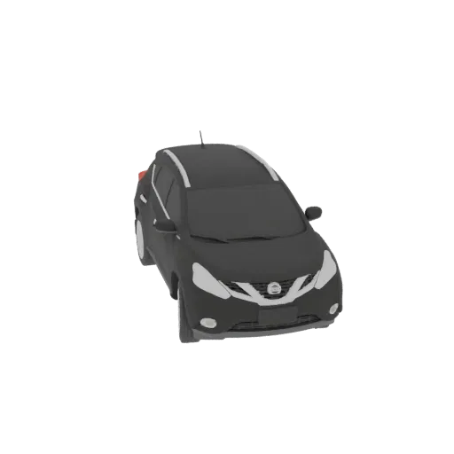 3D модель черного Nissan Murano Z51 2011 SUV, вид спереди с трех четвертей на белом фоне.