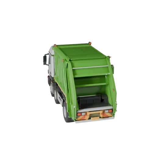 Высокополигональный мусоровоз 3D модель для студийных рендеров (Legacy)