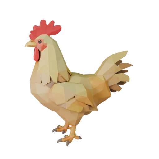 Низкополигональный петух 3D модель - Игровой ассет для Unity с FBX | Бесплатно