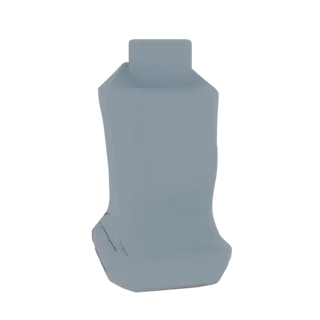 3D-модель синей пластиковой бутылки с видимыми трещинами, представленная на белом фоне.
