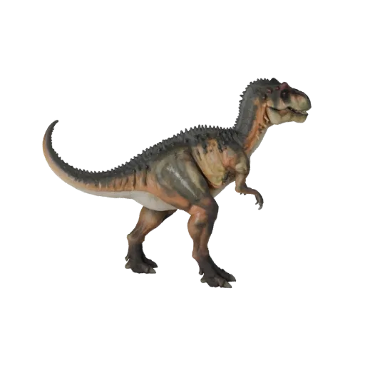 3D-модель Therizinosaurus, вид сбоку игровой камеры, готовый для Unity ассет животного с профилем челюсти, массой тела, струк