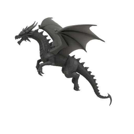 Миниатюра Дракона Босса в стиле Dark Fantasy STL - Прыгающая