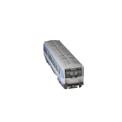 3D-модель поезда на магнитной подушке, вид из игрового окна в трех четвертях, готовый для Unreal Engine актив транспортного с