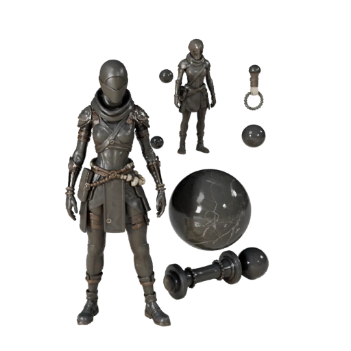 Постапокалиптический ниндзя - модель персонажа со скелетом