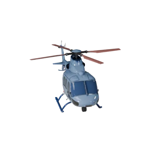 3D-модель вертолёта, вид в студии в три четверти, готовый для Blender актив транспортного средства с балансировкой крыла, чит