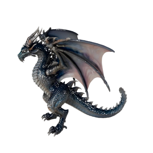 Реалистичный 3D модель кристального дракона - rigged PBR ассет для игр