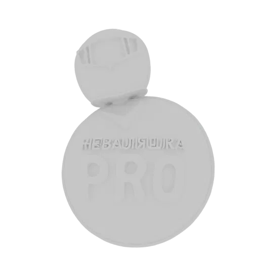 3D модель кулона в виде шлема со словом 'PRO'.