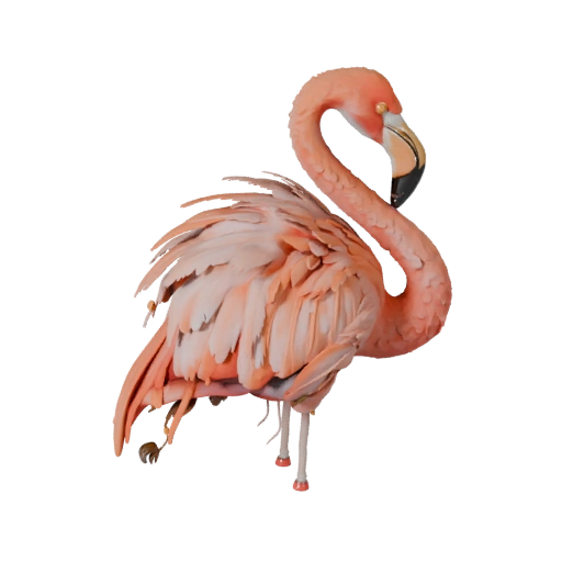 Высокополигональная 3D модель фламинго - Детальный STL актив для печати