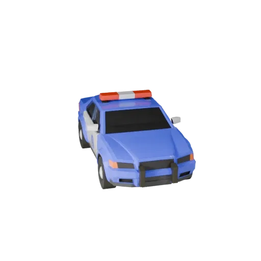Высокополигональная полицейская машина 3D модель для студийных рендеров - PBR