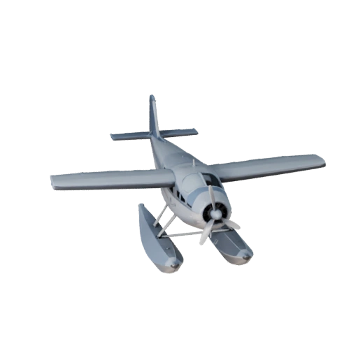 Гидросамолет 3D Модель для Blender и Игр - PBR Ассет