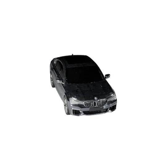 3D-модель роскошного седана, вид в студии в три четверти, готовый к Blender актив транспортного средства с линиями кузова, ос