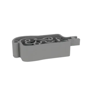 3D-модель серой металлической вставки литьевой формы для микрофлюидного чипа со спиральным каналом