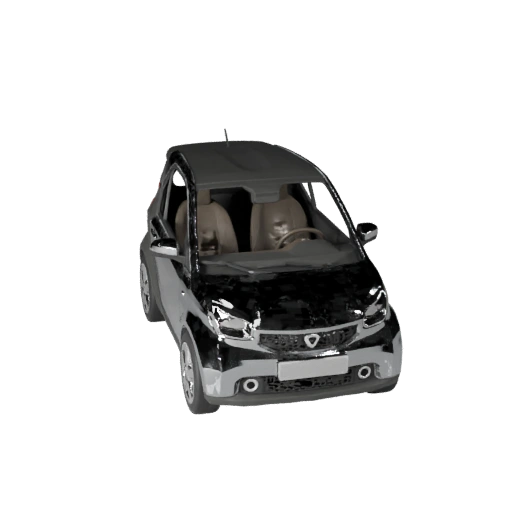 Низкополигональный компактный автомобиль 3D модель для игр Unity и Unreal