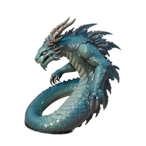 Морской змей 3D модель для Blender - PBR ассет с текстурами