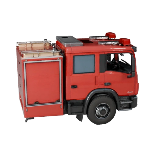 Высокополигональная пожарная машина 3D модель для студийных рендеров - PBR