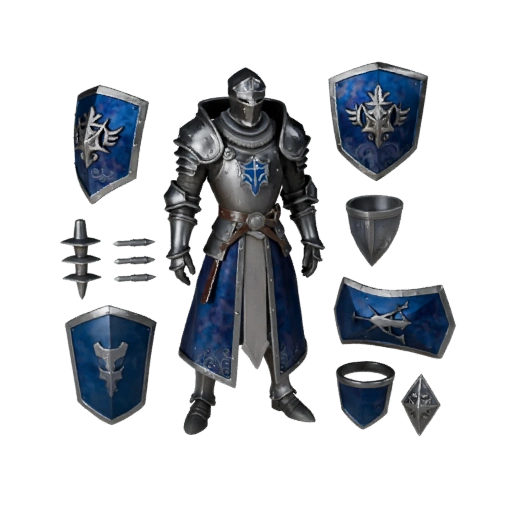 Средневековый Рыцарь Магии Модель Персонажа - С Ригом