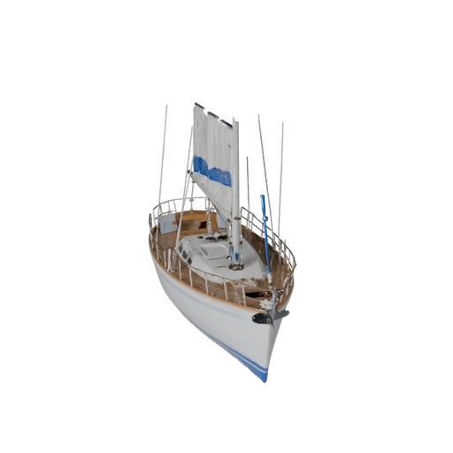 Парусник 3D модель для Blender и игр - PBR ассет